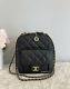 1000 % Auth Chanel Black Caviar Cc Day Backpack Gold Hw Small Classic Bag