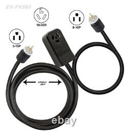 120V 5-15P (2x) plugs to 250V 10-30R Outlet Power Adapter Converter for EVSE