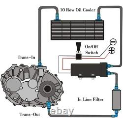 13 Row 10AN Racing Engine Transmission Oil Cooler Radiator Converter Kit