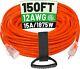 150 Ft 12/3 Outdoor Extension Cord Waterproof Heavy Duty With 150ft, Orange