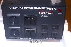 1X new LiteFuze LT5000 Watt Voltage Converter Transformer Step Up/Down