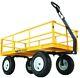 1,200 Lbs. Utility Yard Cart Heavy Duty Steel With 2-in-1 Convertible Handle