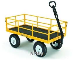 1,200 lbs. Utility Yard Cart Heavy Duty Steel with 2-in-1 Convertible Handle