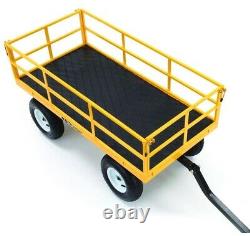 1,200 lbs. Utility Yard Cart Heavy Duty Steel with 2-in-1 Convertible Handle