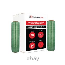 1 Roll Color Dark Machine Stretch Wrap, 20 x 5000' x 80 Ga, Green