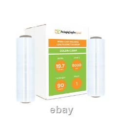 1 Roll Pallet Machine Length Cast Stretch Wrap Clear Film 19.7 x 5000' 90 Gauge