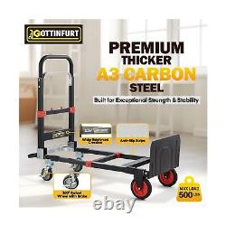 2025 Upgraded Convertible Hand Truck Dolly Cart, Heavy Duty 3 in 1 Hand Truck