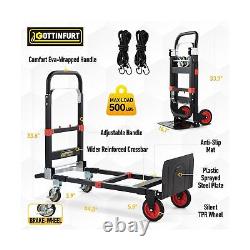 2025 Upgraded Convertible Hand Truck Dolly Cart, Heavy Duty 3 in 1 Hand Truck