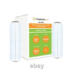 20 x 4000' 120 Gauge 1 Roll Blown Machine Pallet Stretch Wrap Cling Film Clear