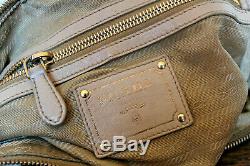 $2298PRADA Biege Tan LEATHERShoulder BAG Gold Buckle purse crossbody Tote