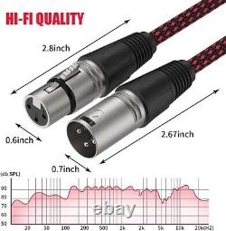 25ft Heavy Duty Multi-Colored XLR Patch Cable Set 10 Pack for Audio Excellence