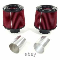 2.25 Hi Flow Dual Cone Twin Filter Air Intake Kit For BMW N54 135i 335i Z4 3.0L