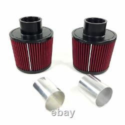 2.25 Hi Flow Dual Cone Twin Filter Air Intake Kit For BMW N54 135i 335i Z4 3.0L