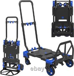 2-In-1Hand Truck Dolly Foldable, 330Lb Heavy Duty Carrying Convertible Dolly Cart