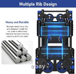2-In-1Hand Truck Dolly Foldable, 330Lb Heavy Duty Carrying Convertible Dolly Cart