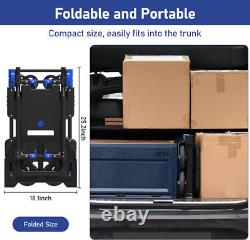 2-In-1Hand Truck Dolly Foldable, 330Lb Heavy Duty Carrying Convertible Dolly Cart