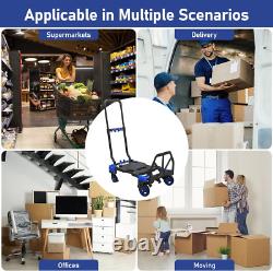 2-In-1Hand Truck Dolly Foldable, 330Lb Heavy Duty Carrying Convertible Dolly Cart