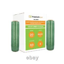 2 Rolls Cast Machine Pallet Stretch Wrap 20x 5000' 63 Ga Dark Green Shrink Film