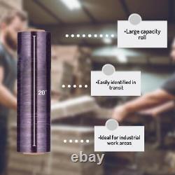 2 Rolls Cast Stretch Wrap 20x5000' 80 Gauge Dark Purple Shrink Film for Machine