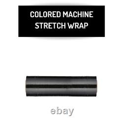 2 Rolls Color Dark Machine Stretch Wrap, 20 x 5000' x 90 Ga, Black