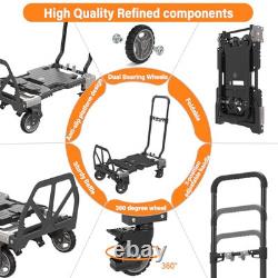 2-in-1 Folding Hand Truck, 330LBS Capacity Heavy Duty Dolly with Retractable