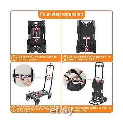 2-in-1 Folding Hand Truck with Folding Basket, 330LBS Capacity Heavy Duty Dol