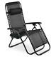 2 X Sun Lounger Garden Chairs With Cup Holder And Headrest Pillow Heavy Duty