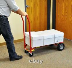 2in1 Convertible Hand Truck Heavy Duty 600 Lbs Capacity Powder Coated Red Finish