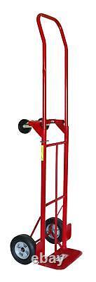 2in1 Convertible Hand Truck Heavy Duty 600 Lbs Capacity Powder Coated Red Finish