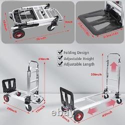 330LB Folding Hand Truck Dolly Cart with Telescoping Handle Heavy Duty