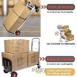 330LB Folding Hand Truck Dolly Cart with Telescoping Handle Heavy Duty
