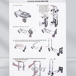330LB Folding Hand Truck Dolly Cart with Telescoping Handle Heavy Duty