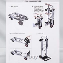 330LB Folding Hand Truck Dolly Cart with Telescoping Handle Heavy Duty