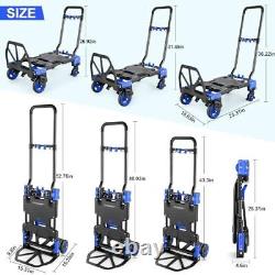 330LB Folding Hand Truck Heavy Duty Carrying, Combination of Four 330LB Blue