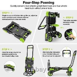 330LB Folding Hand Truck Heavy Duty Carrying, Combination of Four 330LB Green