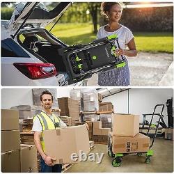 330LB Folding Hand Truck Heavy Duty Carrying, Combination of Four 330LB Green