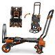 330lb Folding Hand Truck Heavy Duty Carrying, Combination Of Four 330lb Orange