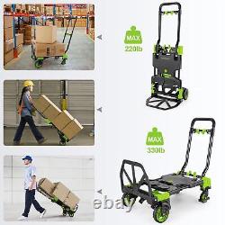 330LB Folding Hand Truck Heavy Duty Carrying, Combination of Four Wheels and