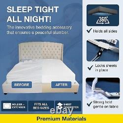 360° Bed Sheet Extender Straps with Heavy-Duty Clips Sleep in Luxury