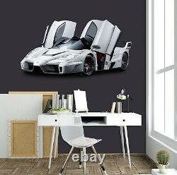 3D Convertible White A19 Car Wallpaper Mural Poster Transport Wall Stickers Zoe