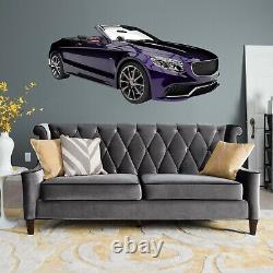 3D Purple Convertible O07 Car Wallpaper Mural Poster Transport Wall Stickers Zoe