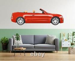 3D Red Convertible N026 Car Wallpaper Mural Poster Transport Wall Stickers Zoe