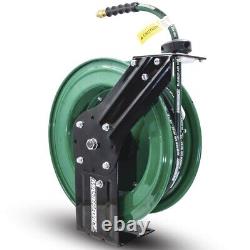 3/8 x 50' Heavy Duty Retractable Rubber Air Hose Reel Steel Construction