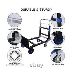 3 in1 Heavy Duty Convertible Hand Truck Dolly Cart, Folding Trolley Cart with