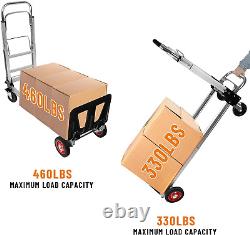 3 in 1 Aluminum Hand Truck Dolly Convertible Heavy Duty 460Lbs Capacity Folding