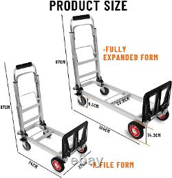 3 in 1 Aluminum Hand Truck Dolly Convertible Heavy Duty 460Lbs Capacity Folding