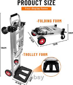 3 in 1 Aluminum Hand Truck Dolly Convertible Heavy Duty 460Lbs Capacity Folding
