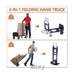 3 in 1 Heavy Duty Folding Hand Truck, Convertible Hand Truck, Portable Steel