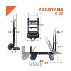 3 in 1 Heavy Duty Folding Hand Truck, Convertible Hand Truck, Portable Steel