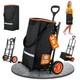 3-in-1 Rolling Shopping Cart With Removable Cooling Bag Grocery Cart On Whe